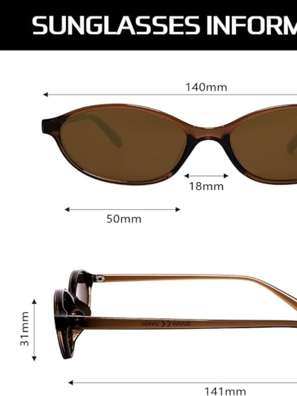 Lightweight Narrow Shades Sunglasses - Picture 3 of 7